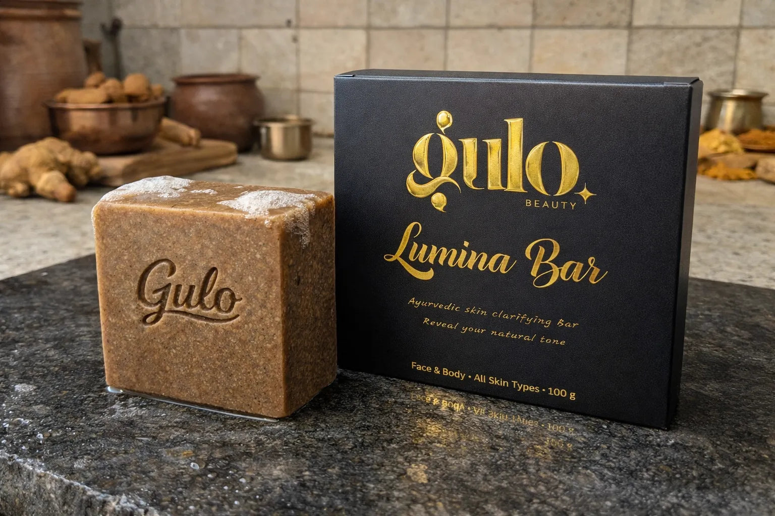 GULO BEAUTY Lumina Bar Ayurvedic Soap For Bath Paraben Free