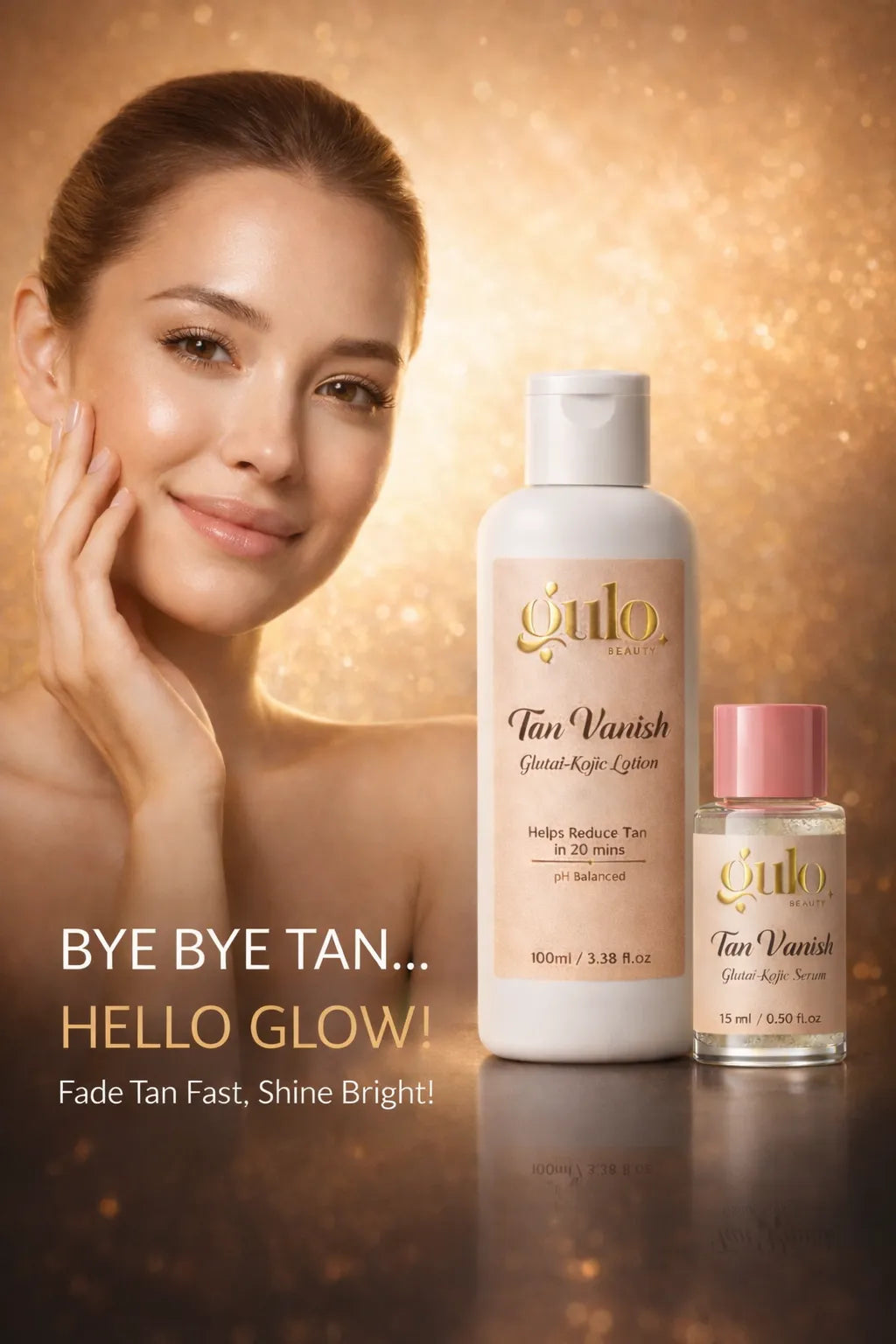 Gulo Beauty Tan Vanish Glutai Kojic Lotion and Serum