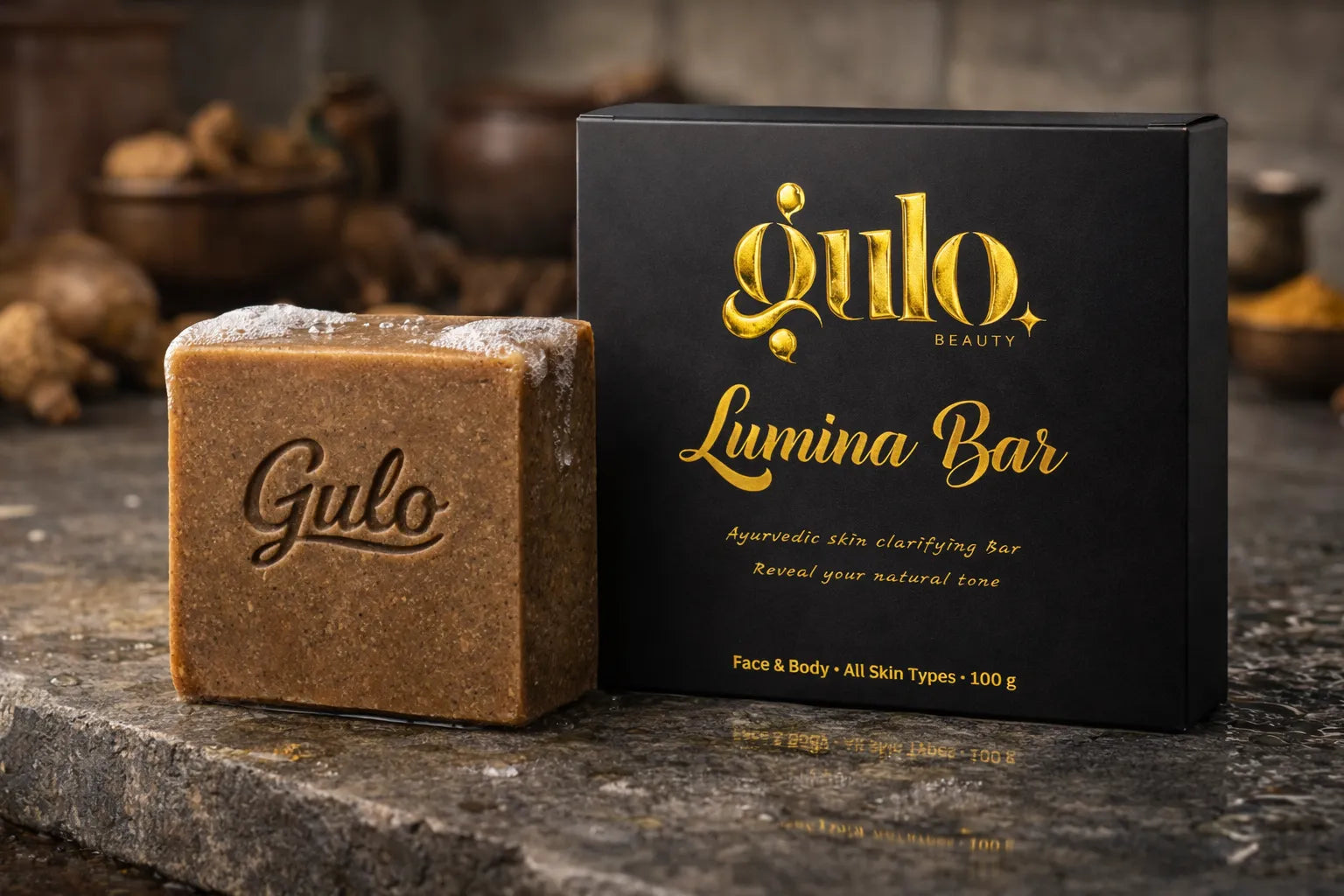 GULO BEAUTY Lumina Bar Ayurvedic Soap For Bath Paraben Free